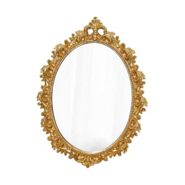 Imagem de Bothyi Espelho de maquiagem fixado na parede espelho arte decoração do vintage presente espelho de vaidade espelho decorativo para banho hotel quarto