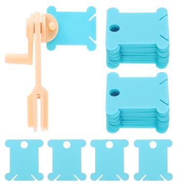 Imagem de HARFINGTON 100 peças de bobinas de fio dental bordado com enrolador de bobina, organizador de linha de ponto cruz de plástico, cartões de costura, armazenamento de ferramentas de triagem para