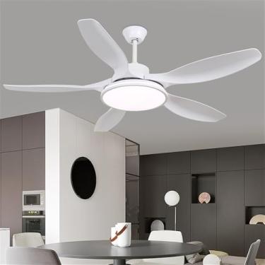 Imagem de Nórdico Moderno LED Ventilador Luz Moda Luxo Sala De Estar Restaurante Quarto Estudo Hotel Villa Ventilador De Teto Luz Remota Ventilador Elétrico (Estilo 20)