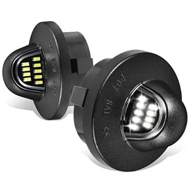 Imagem de NUVISION LIGHTING LPL-ZTL-9071 Par de luzes LED para placa de licença compatível com 90-14 F-150/99-16 F-250 SD F-350 SD F-450 SD, lente transparente