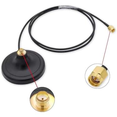 Imagem de CORONIR Base de montagem magnética de antena 4G LTE com cabo de extensão de antena macho SMA de 3 metros para roteador WiFi 4G LTE Gate3way modem hotspot adaptador amplificador de sinal de celular