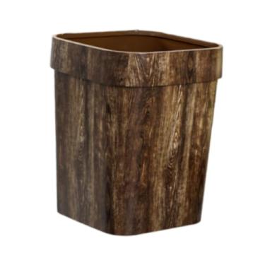 Imagem de WeiLaiKeQi Lixeira Lixeira Compacta Portátil Quadrada Lixeira de Reciclagem Recipiente Lixeira para Banheiro Quarto Sala de Estar Decoração, Marrom, M