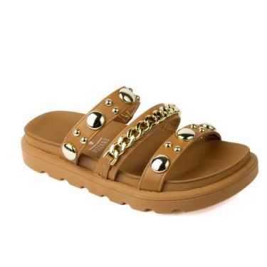 Imagem de Sandália Vizzano Papete Feminina Tiras Tendência Moda 6510, Caramelo, 