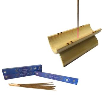 Imagem de Caminho Para Meditação, Kit Incensário Bambu e Incenso Darshan Nag Champa de Massala