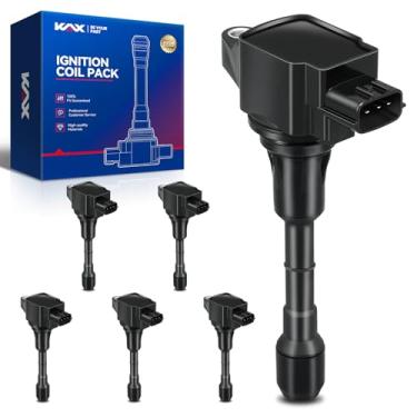 Imagem de KAX Bobina de ignição uf550 6 pacotes compatível com 2007-2017 infiniti fx35 q50 nissan pathfinder maxima altima substituição para uf550 c1670 c750 6734029 gn10244