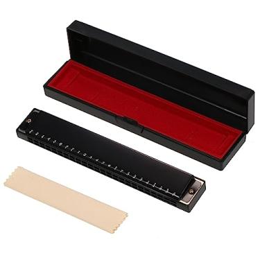 Imagem de Gaita, Chave de C 24 Buracos Polifonia Harpa de órgão Bucal Diatômico para Professores para Professores de Música para Iniciantes (Preto)