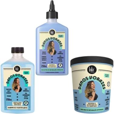 Imagem de Kit Reparação Intensiva Danos Vorazes – Lola Cosmetics (Shampoo + Condicionador + Máscara)