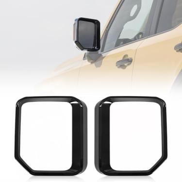 Imagem de AMSPRAC Capas de espelho externo compatíveis com Toyota Land Cruiser Prado 250 J250 LC250 2024 2025, acabamento da tampa traseira lateral da porta, acabamento de sobrancelha retrovisor preto brilhante