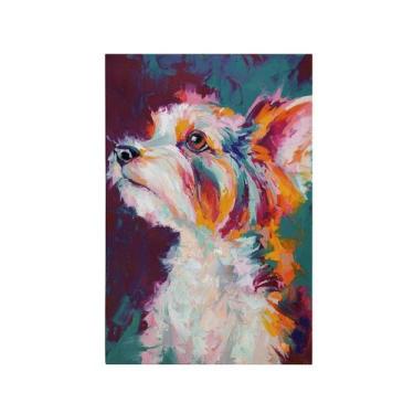 Imagem de Quadro Decorativo Canvas Yorkshire Colorido Cão Pintura Sala - DELIQUA
