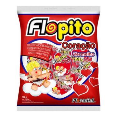 Imagem de Pirulito Florestal Morango Com Açucar Sem Glúten 500 G 50 U