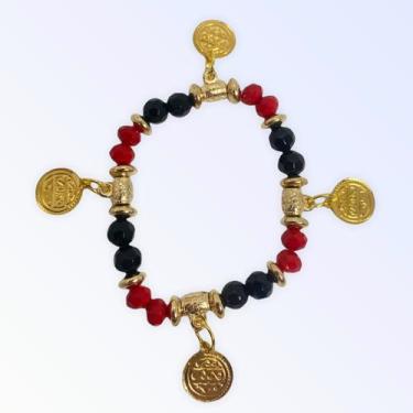 Imagem de Pulseira Cigana Pomba Gira moedas cristal e silicone - Lua Mistica