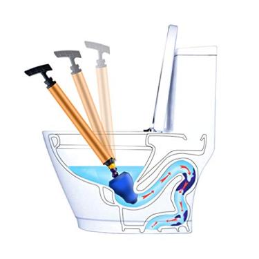 Imagem de Desbloqueador de sanita insuflável, desentupidor de pia de alta pressão, potente desentupidor de ralo, desentupidor de lava-loiças, limpador de ferramentas para sanita, casa de banho, cozinha