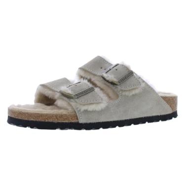 Imagem de Birkenstock Arizona Shearling feminino, Cinzento-acastan, 6-6.5 Narrow