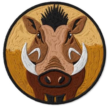 Imagem de Warthog Patch bordado ferro em remendos para roupas, mochilas, bolsas, jeans, jaquetas tamanho 7,6 cm ID45095