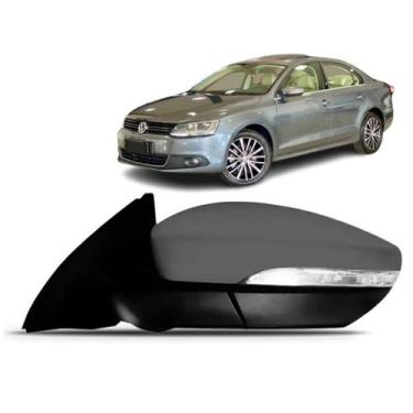 Imagem de Retrovisor Espelho Jetta 11 12 13 14 Elétrico Com Pisca Sem Fechamento