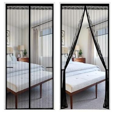 Imagem de Casbomy Porta de tela magnética para portas de 82 x 80, tamanho da tela 86 x 205 cm, malha de fibra de vidro de alta densidade com ímãs poderosos e ferrolho à prova de vento para portas dianteiras