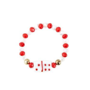 Imagem de Pulseira Zé Pelintra Firma Dominó Cristal e Silicone