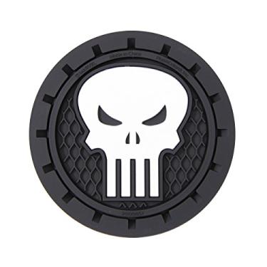 Imagem de Pacote com 2 descansos de copo Plasticolor 000657R01 Marvel Justiceiro para carro, caminhonete, SUV