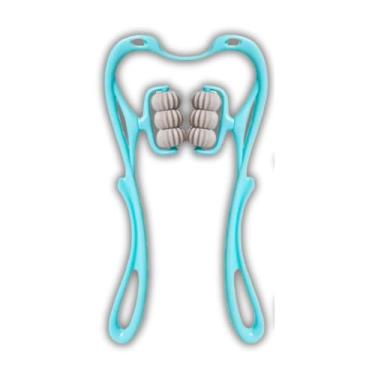 Imagem de Massageador de Pescoço e Cervical Manual Terapêutico com Alças – Alívio Rápido de Dores no Pescoço e Cervicais, Portátil, Uso Multifuncional, Alivia Tensão e Estresse, Estimula a Circulação – Alça Dupla em ABS Resistente