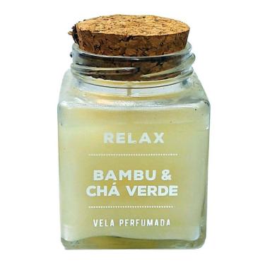 Imagem de Vela Aromática Bambu  E Chá Verde Vidro Decorativo 115G