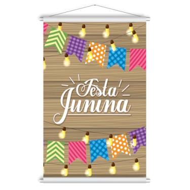 Imagem de Banner Lona Festa Junina Arraiá São João Parede Decoração 60x90cm (BNFJN0003)