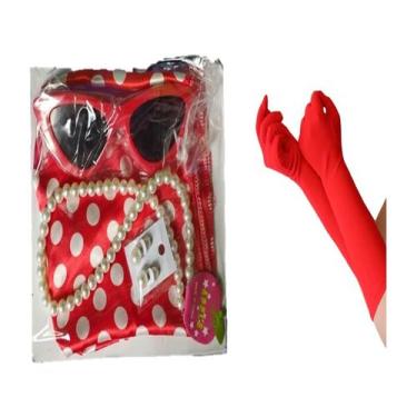 Imagem de Kit Fantasia Anos 50 60 Lenço Óculos Brinco Colar Luva Festa - MC PRES