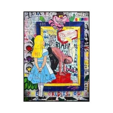 Imagem de Nordic Banksy Graffiti Estilo Pintura Em Tela Arte De Parede Poster Mo