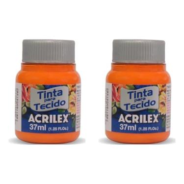 Imagem de Tinta Para Tecido Fosca Acrilex 37ml 2 Unidades Artesanato Fixação Frio Alta Cobertura – Fixação a Frio e Alta Cobertura Com Acabamento Fosco, Este Kit É A Escolha Perfeita Para Quem Busca Qualidade (Laranja 517)
