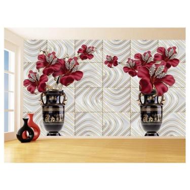Imagem de Papel De Parede 3D Floral Textura Sala Flores 3,5M Xfl361 - Você Decor