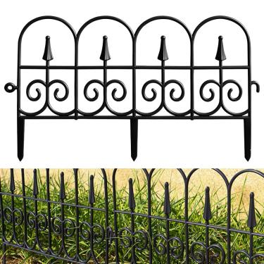 Imagem de CIADAZ Inserção decorativa para cerca de jardim, pacote com 6 unidades, plástico à prova de ferrugem, cerca de piquete, gramado, canteiros de flores, bordas de plantas decorativas para quintal, pátio