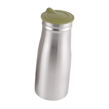 Imagem de YWJLQH Jarra de água fria de aço inoxidável 1000ml, recipiente para bebidas, grande capacidade para uso diário, multifuncional com tampa 8,5x23cm, Verde