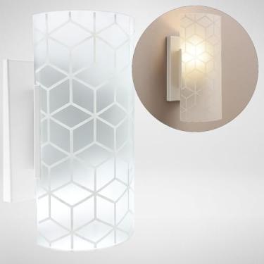 Imagem de Arandela de Parede Interna com Vidro Pintado Fosco de 20x11cm para 1 Lâmpada Luminaria Decorativa Bivolt