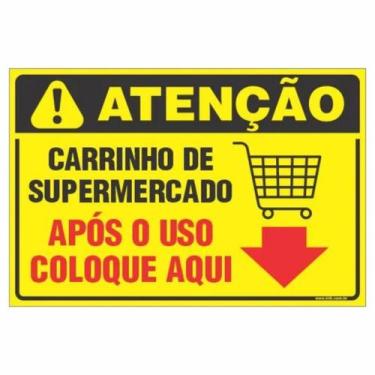 Imagem de Placa de Aviso / Sinalização - Carrinhos de compras / Condominio - (25
