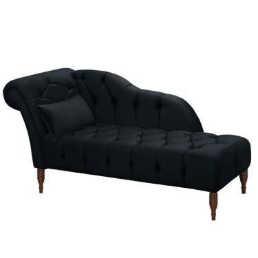 Imagem de Chaise Longue Divã Montreal Veludo 160cm Speciale Home Preto