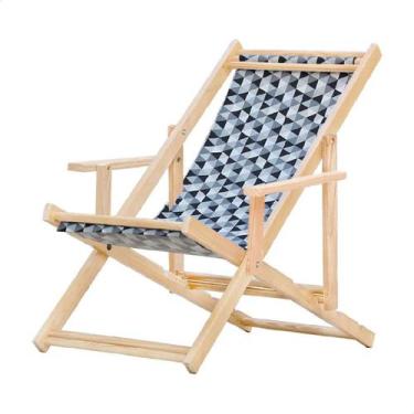 Imagem de Espreguiçadeira Dobrável para Piscina ou Varanda - Madeira Maciça, Com