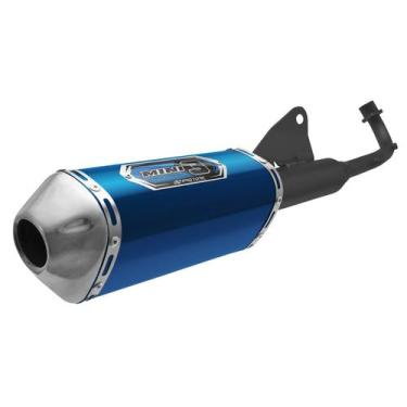 Imagem de Escapamento Pro Tork Mini 3 Curva Preta Moto Pop 100 2007 À 2015, AZUL