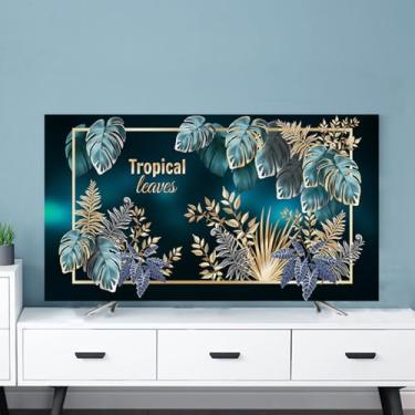 Imagem de Capa de TV para ambientes internos Capas de tela universal à prova de poeira para LCD LED montado na parede protetor de tela de TV de mesa decoração de sala de estar azul-escuro 4||65 polegadas (152 x