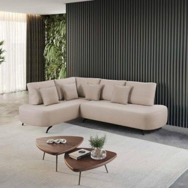 Imagem de Sofá de Canto Orgânico 5 Lugares Para Sala de Estar Curva LD 2,61m Lin