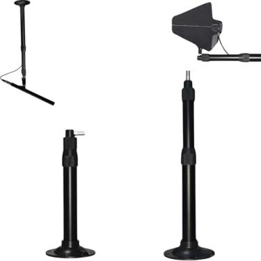 Imagem de RhymKawa 2 Peças De Suporte Parede Para Instalação Antena Sem Fio Shuer Ua874 Pa805, Microfone, Estúdio, Conferência, Alumínio (Preto, Pequeno)