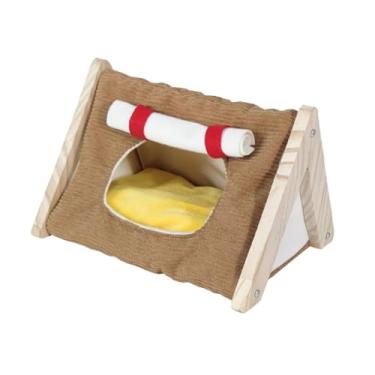 Imagem de IEUDNS Cama para Porquinho-da-índia, Plataforma de Atividades para Esconder Hamster, Casa Quente para Esconder Porquinho-da-índia para Brincar, Ratos Dormind, marrom