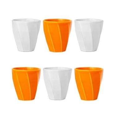 Imagem de Jogo 6 un. Copo Cerâmica Louça 260ml Café Leite Chá Água Porta Objetos