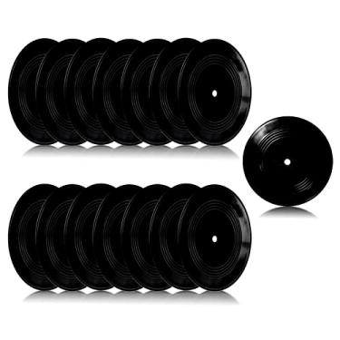 Imagem de FACHPINT 15 peças de vinil para decoração de discos de vinil em branco de 30 cm para gravações falsas de estética de parede para grafite, adereços de discos em branco, registros em branco para festa de música casamento e mesa de assinar número decoração vintage