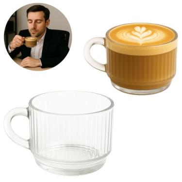 Imagem de Xícara de Café Lines em Vidro 90ml Elegância e Praticidade - Wolf