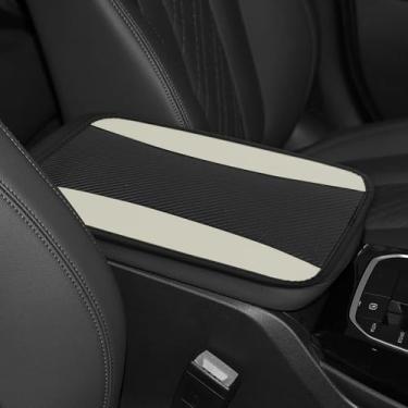 Imagem de Hovom Capa de console central de carro, capa de apoio de braço de couro para carros, capa de apoio de braço de couro para carros, almofada de apoio de braço automotivo elegante, protetor de descanso