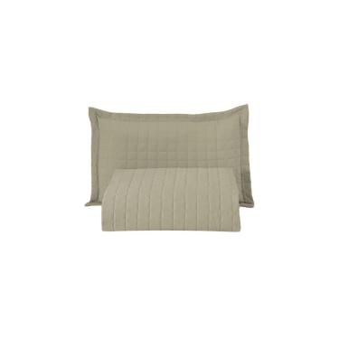 Imagem de Kit Cobre Leito Matelado Copacabana 2 Peças Solteiro 100% Poliéster Percal 300 Fios Cor:cáqui