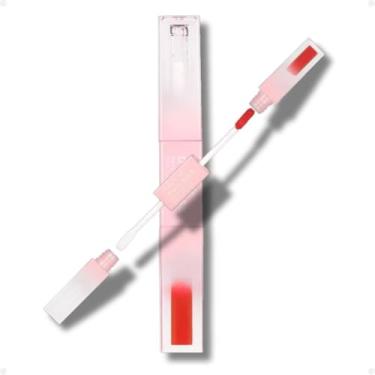 Imagem de Batom Líquido Ruby Rose Duo Kiss Matte 2 em 1 Alta Cobertura Com Gloss (DK01, 5g)