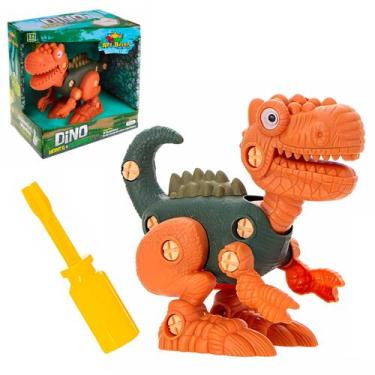 Imagem de Boneco Dinossauro Monta E Desmonta Com Ferramenta Colorido Brinquedo E