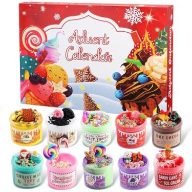 Imagem de QCBF Calendário De Contagem Regressiva De Lodo De Natal 2024 24 Dias Surpresa Com Conjunto De Lama Fofa Faça Você Mesmo, Presentes Divertidos Para Crianças, Brinquedos Para Meninas Adolescentes De 3 A