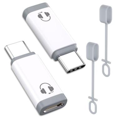 Imagem de Mxcudu Adaptador de áudio USB C para Lightning Lightning para fone de ouvido compatível com iPhone 16/16 Pro Max (branco-2 unidades)
