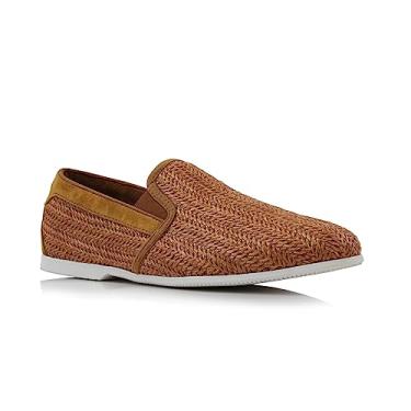Imagem de Ferro Aldo Mocassins masculinos sem cadarço | Espadrille de tecido e estilos clássicos | Sapatos sociais casuais e formais, 1. Marrom (Tatami), 37